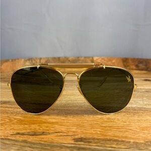 Gold Aviator Sunglasses Classic Unisex Vintage Style
